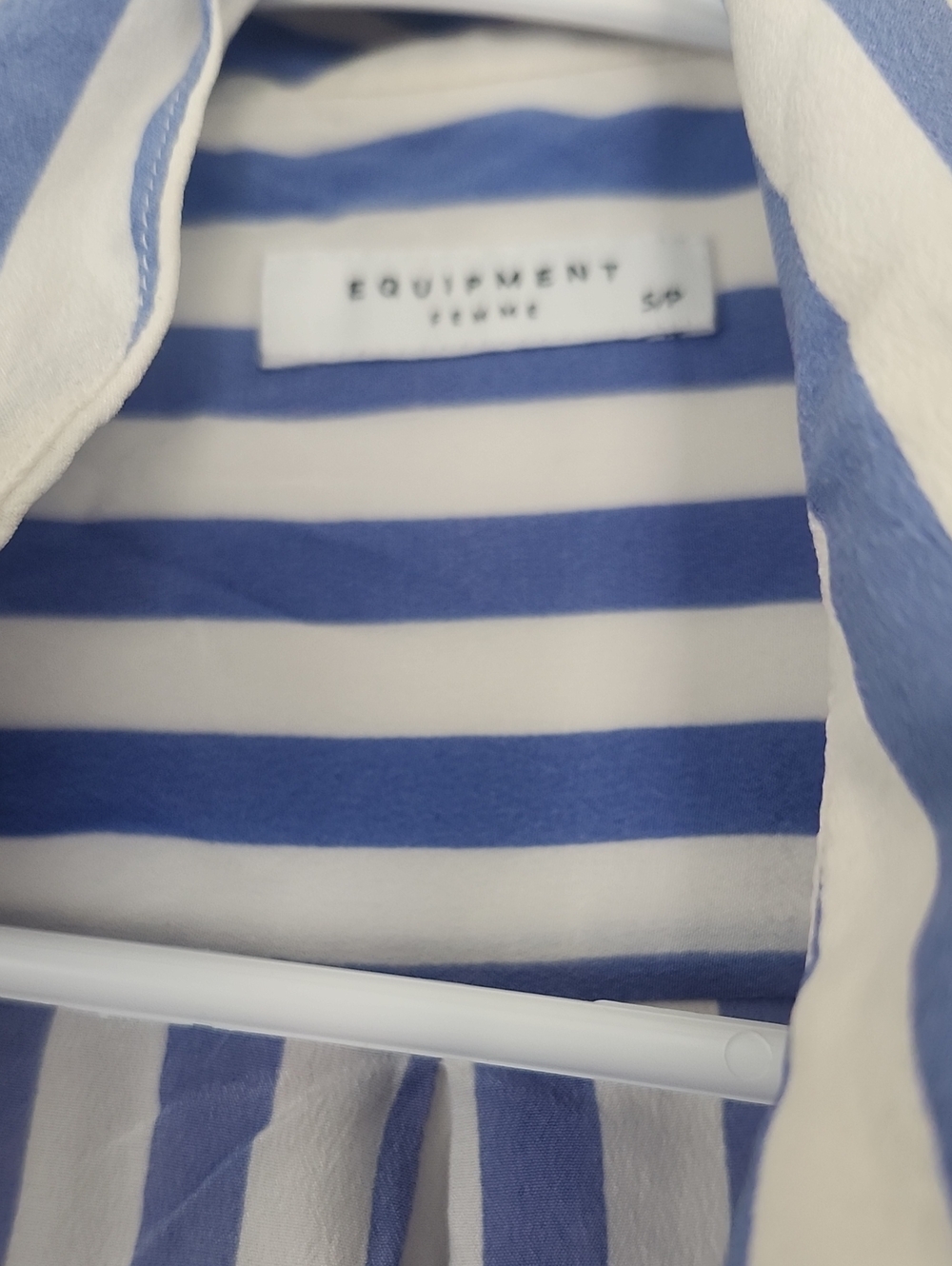 Equipment Blue and White Striped Silk Shirt - Picture 2 of 3